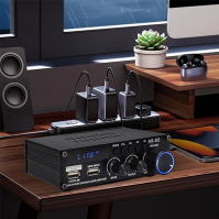 1200W zesilovač, HiFi audio Stereo BT přenosné rádio do auta nebo domů, s dálkovým ovládáním a mini 2CH LCD displejem, 12 V / 22